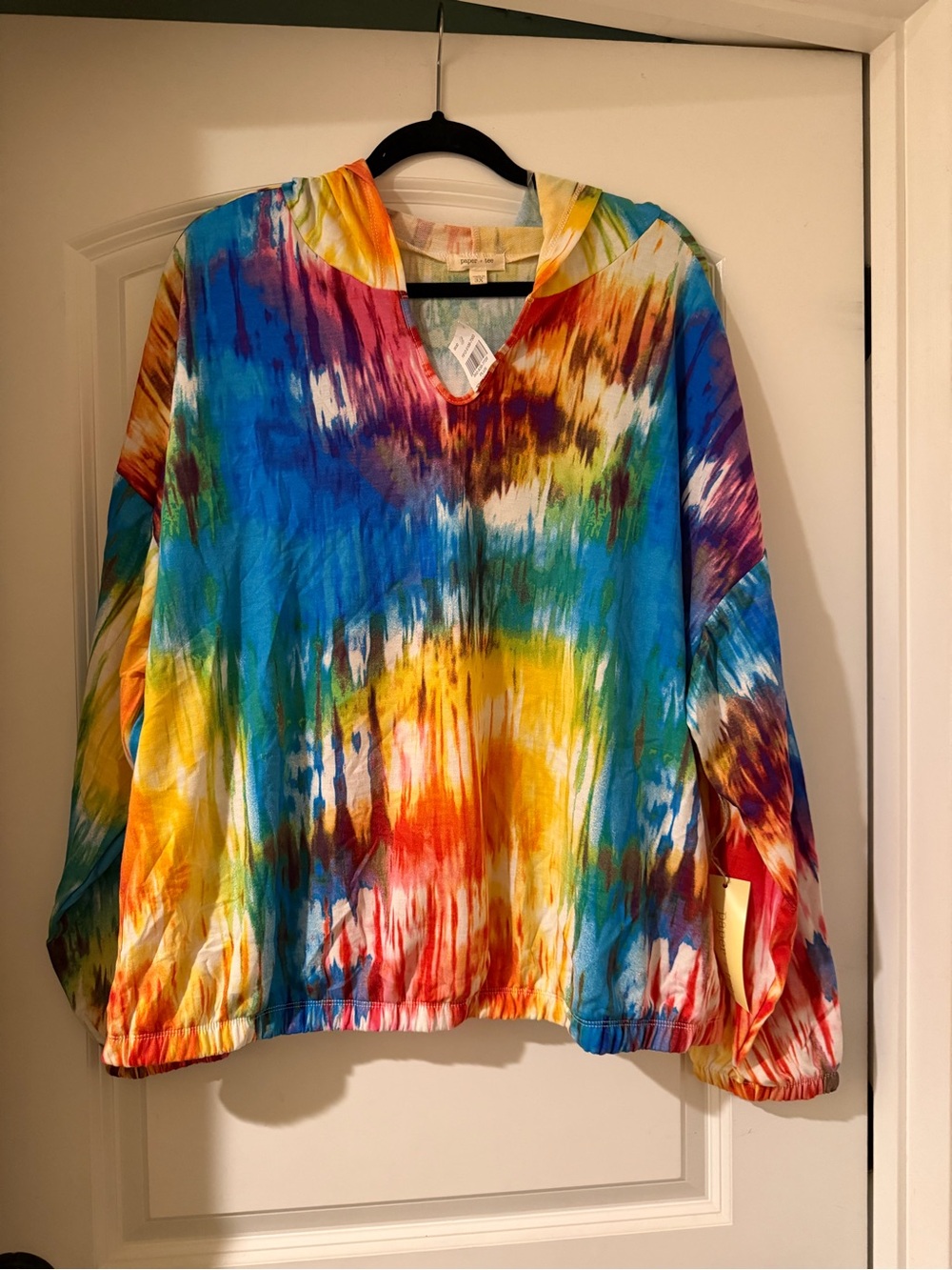 paper tee Multicolor Tie-Dye V-Neck Hoodie